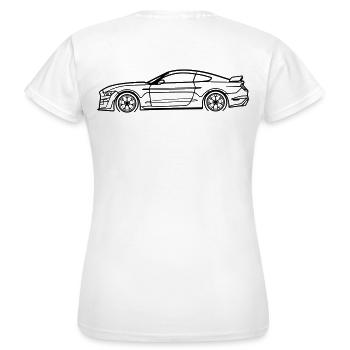 GT500 Line Silhouette – Muscle Performance Art - Frauen T-Shirt - Weiß - Hinten - AI Model Female 172 dark (172cm)
