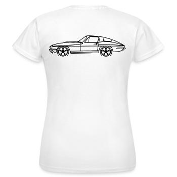 C2 Line Silhouette – Retro Muscle Art - Frauen T-Shirt - Weiß - Hinten - AI Model Female 172 dark (172cm)