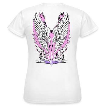 2reborn Angelwings fire blades 2 - Frauen T-Shirt - Weiß - Hinten - AI Model Female 172 dark (172cm)