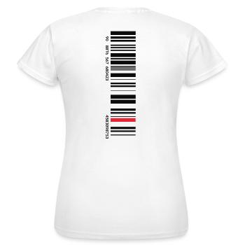 Barcode - Frauen T-Shirt - Weiß - Hinten - AI Model Female 172 dark (172cm)