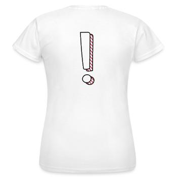 Ausrufezeichen zweifarbig mit Schatten - Frauen T-Shirt - Weiß - Hinten - AI Model Female 172 dark (172cm)