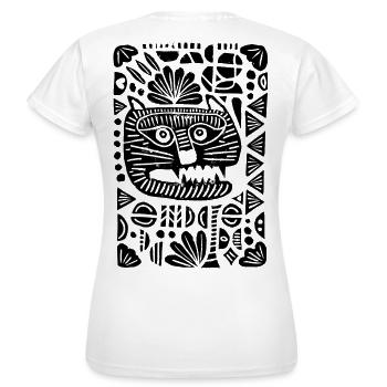 Tigre | Linogravure - T-shirt Femme - blanc - Dos - AI Model Female 172 dark (172cm)
