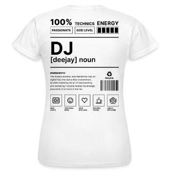 Deejay Vibes Black - Women's T-Shirt - white - Back - AI Model Female 172 dark (172cm)