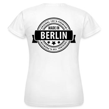 Made in BERLIN - Frauen T-Shirt - Weiß - Hinten - AI Model Female 172 dark (172cm)