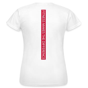 Le fitness fait la différence - T-shirt Femme - blanc - Dos - AI Model Female 172 dark (172cm)