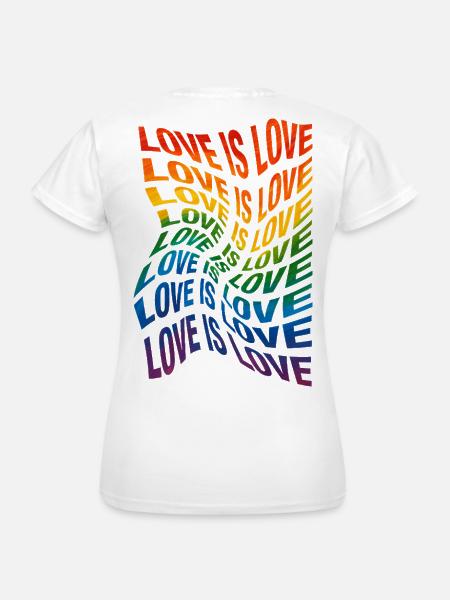 Love is Love – Rainbow Wave - Frauen T-Shirt - Weiß