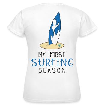 surfeur - T-shirt Femme - blanc - Dos - AI Model Female 172 dark (172cm)