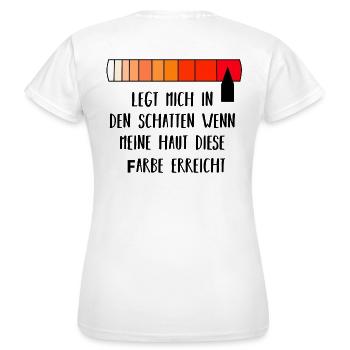 Coups de soleil | Idée de cadeau - T-shirt Femme - blanc - Dos - AI Model Female 172 dark (172cm)