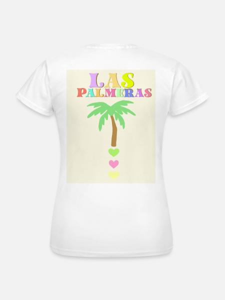 Pastellfarbene Palme - Frauen T-Shirt - Weiß
