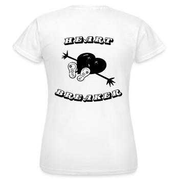 Comic-Herz mit Heartbreaker-Schriftzug - Frauen T-Shirt - Weiß - Hinten - AI Model Female 172 dark (172cm)