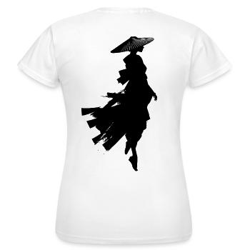 Sorcière en vol silhouette mystique - T-shirt Femme - blanc - Dos - AI Model Female 172 dark (172cm)