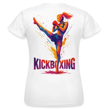 Kickboxer Graphic Design : Brute & Strong - T-shirt Femme - blanc - Dos - AI Model Female 172 dark (172cm)