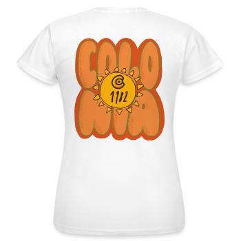 Colonia Sticker - Frauen T-Shirt - Weiß - Hinten - AI Model Female 172 dark (172cm)