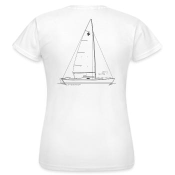 Graphique d'un dériveur Hansa pour chemises et tasses - T-shirt Femme - blanc - Dos - AI Model Female 172 dark (172cm)