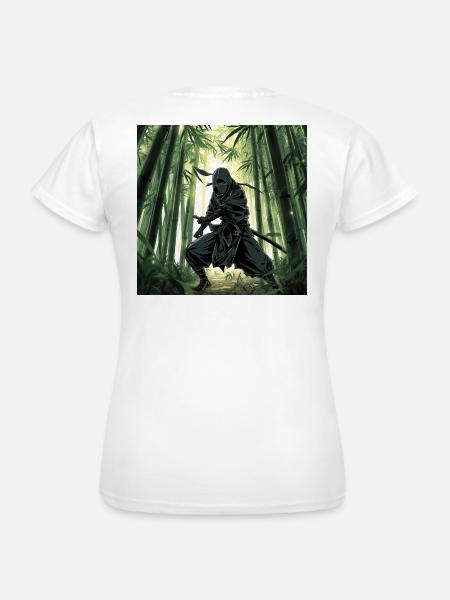 Ninja im Bambuswald - Frauen T-Shirt - Weiß