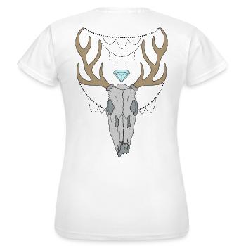 Hirschgeweih Schädel - Frauen T-Shirt - Weiß - Hinten - AI Model Female 172 dark (172cm)