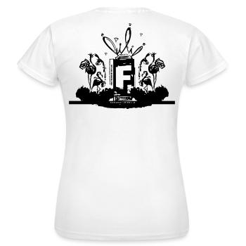 CLUBHOUSE Flamingo Society - Frauen T-Shirt - Weiß - Hinten - AI Model Female 172 dark (172cm)