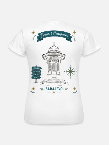 Sarajevo Denkmal Laternen-Motiv - Frauen T-Shirt - Weiß