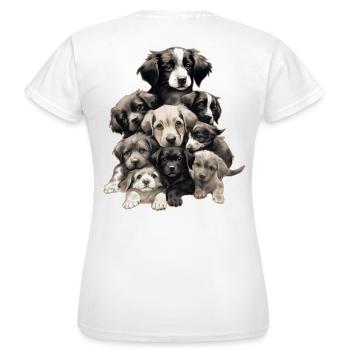 Niedliche Hunde - Frauen T-Shirt - Weiß - Hinten - AI Model Female 172 dark (172cm)