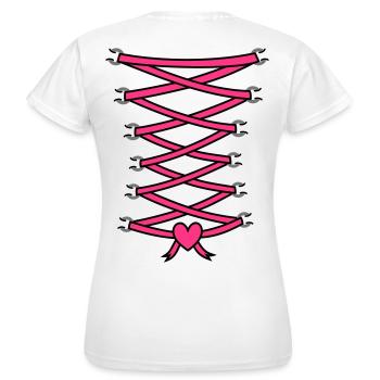 coeur corset - T-shirt Femme - blanc - Dos - AI Model Female 172 dark (172cm)
