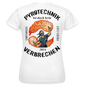 Pyrotechnics are not a crime - Women's T-Shirt - white - Back - AI Model Female 172 dark (172cm)