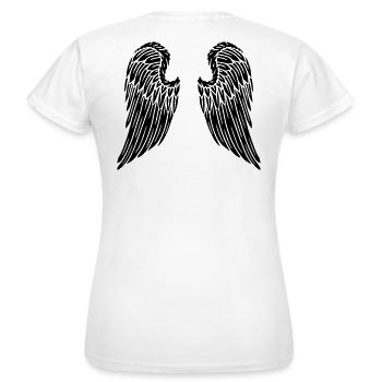 Engelsflügel Engel Flügel Rücken - Frauen T-Shirt - Weiß - Hinten - AI Model Female 172 dark (172cm)