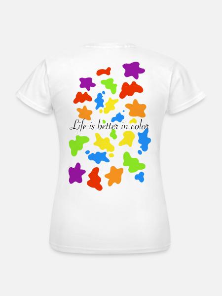 Bunte Farbkleckse - Frauen T-Shirt - Weiß