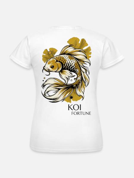 Koi Fisch Japan Tattoo Style Fortune Hell - Frauen T-Shirt - Weiß