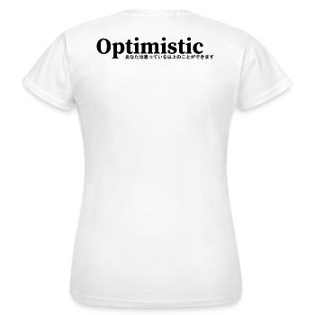Optimismus - Frauen T-Shirt - Weiß - Hinten - AI Model Female 172 dark (172cm)