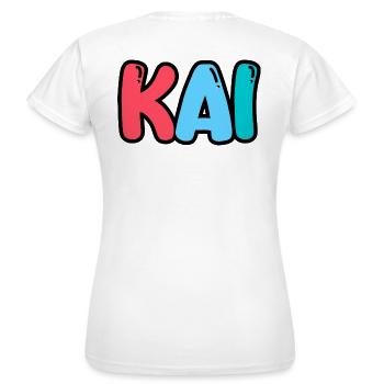 Nom - Kai - T-shirt Femme - blanc - Dos - AI Model Female 172 dark (172cm)