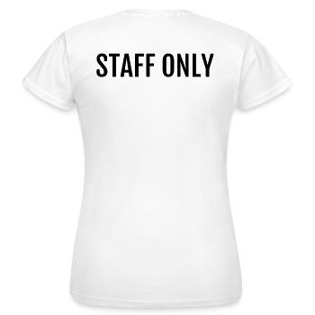 Staff Only (black) - Frauen T-Shirt - Weiß - Hinten - AI Model Female 172 dark (172cm)