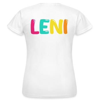 Name - Leni - Frauen T-Shirt - Weiß - Hinten - AI Model Female 172 dark (172cm)