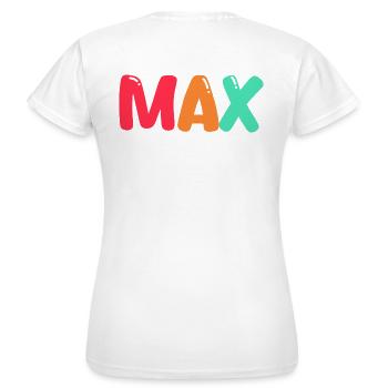 Name - Max - Women's T-Shirt - white - Back - AI Model Female 172 dark (172cm)