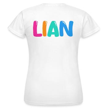 Nom - Lian - T-shirt Femme - blanc - Dos - AI Model Female 172 dark (172cm)