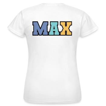 Name - Max - Women's T-Shirt - white - Back - AI Model Female 172 dark (172cm)