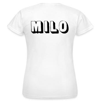 Nom - Milo - T-shirt Femme - blanc - Dos - AI Model Female 172 dark (172cm)