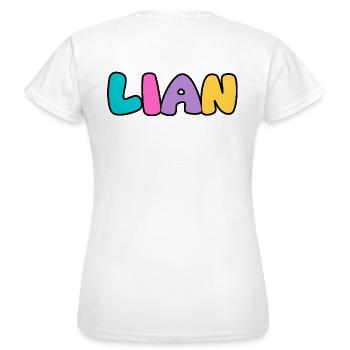 Nom - Lian - T-shirt Femme - blanc - Dos - AI Model Female 172 dark (172cm)