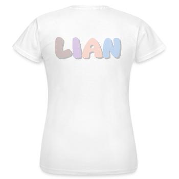 Nom - Lian - T-shirt Femme - blanc - Dos - AI Model Female 172 dark (172cm)