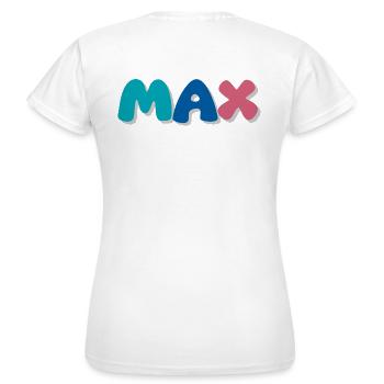 Name - Max - Women's T-Shirt - white - Back - AI Model Female 172 dark (172cm)