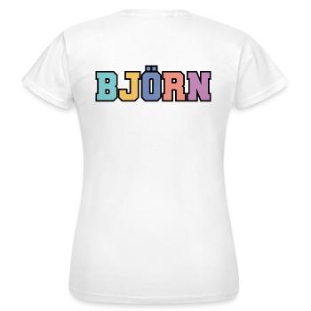 Nom - Björn - T-shirt Femme - blanc - Dos - AI Model Female 172 dark (172cm)
