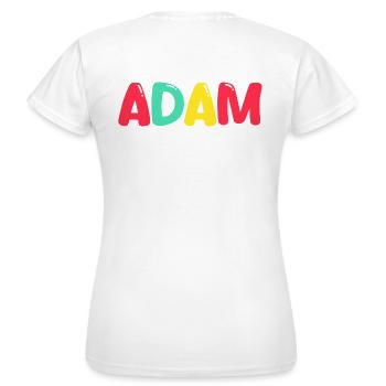 Name - Adam - Women's T-Shirt - white - Back - AI Model Female 172 dark (172cm)