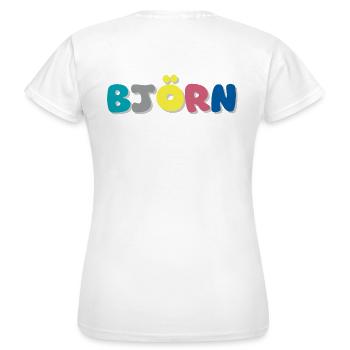 Nom - Björn - T-shirt Femme - blanc - Dos - AI Model Female 172 dark (172cm)