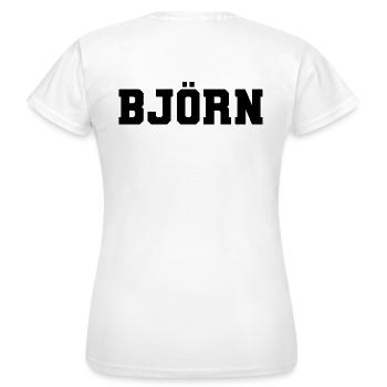 Nom - Björn - T-shirt Femme - blanc - Dos - AI Model Female 172 dark (172cm)