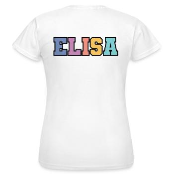 Nom - Elisa - T-shirt Femme - blanc - Dos - AI Model Female 172 dark (172cm)