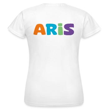 Name - Aris - Frauen T-Shirt - Weiß - Hinten - AI Model Female 172 dark (172cm)