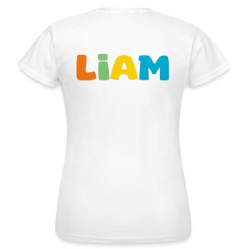 Nom - Liam - T-shirt Femme - blanc - Dos - AI Model Female 172 dark (172cm)