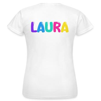 Name - Laura - Frauen T-Shirt - Weiß - Hinten - AI Model Female 172 dark (172cm)