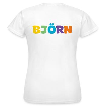 Nom - Björn - T-shirt Femme - blanc - Dos - AI Model Female 172 dark (172cm)