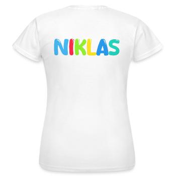 Name - Niklas - Frauen T-Shirt - Weiß - Hinten - AI Model Female 172 dark (172cm)