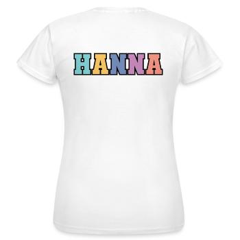 Name - Hanna - Frauen T-Shirt - Weiß - Hinten - AI Model Female 172 dark (172cm)
